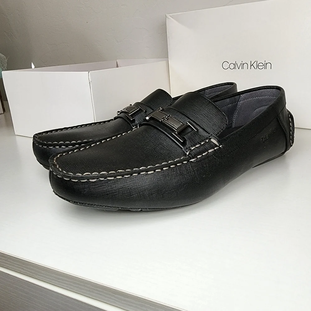 Calvin Klein Men's Black Slip On Shoes Magnus Driver Loafer - Picture 2 of 16